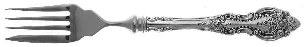 Grand Victorian (Sterling, 1973) Individual Hollow Fish Fork, Stainless Tines