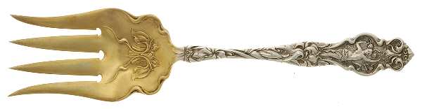 Irian (Sterling, 1902, No Monograms) Solid Salad Serving Fork