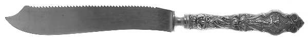 Irian (Sterling, 1902, No Monograms) Cake Saw with Silverplate Blade