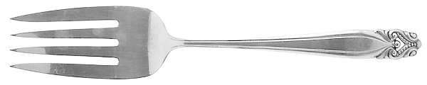 King Christian (Sterling, 1940, No Monograms) Medium Solid Cold Meat Serving Fork