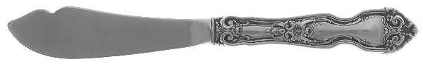 La Reine (Sterling, 1921, No Monograms) Hollow Handle Master Butter Knife