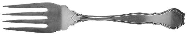 Nile (Sterling, 1908, No Monograms) Medium Solid Cold Meat Serving Fork