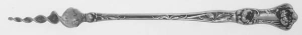 Peony (Sterling, 1906, No Monograms) One Tine Butter Pick