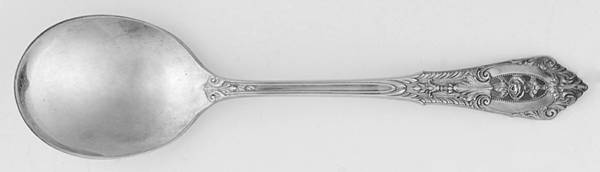 Rose Point (Sterling, 1934, No Monograms) Round Bowl Soup Spoon (Cream Soup)