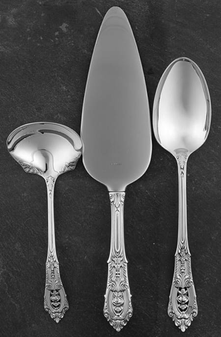 Rose Point (Sterling, 1934, No Monograms) 3 Piece Completer Set