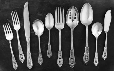 Rose Point (Sterling, 1934, No Monograms) 45 Piece Place Size Starter Set