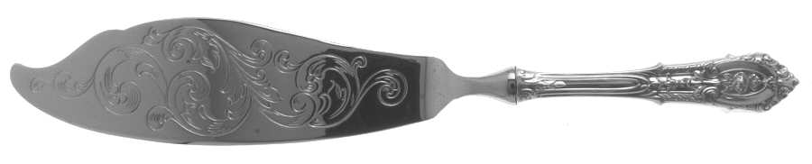 Rose Point (Sterling, 1934, No Monograms) Engraved Fish Serving Knife-Stainless Blade