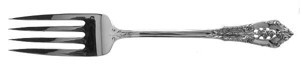 Rose Point (Sterling, 1934, No Monograms) Medium Solid Cold Meat Serving Fork