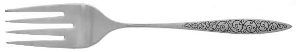 Spanish Lace (Sterling, 1964) Medium Solid Cold Meat Serving Fork by Wallace Silver