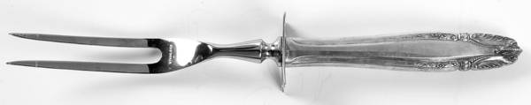 Stradivari (Sterling, 1937, No Monograms) Large Stainless-Prong Roast Carving Fork