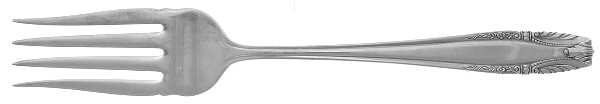 Stradivari (Sterling, 1937, No Monograms) Medium Solid Cold Meat Serving Fork