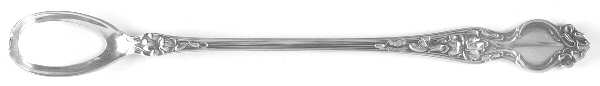 Violet (Sterling, 1904, No Monograms) Pierced Bowl Long Handle Olive Spoon