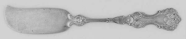 Pompadour (Sterling, 1895-1898) Large Flat Handle Butter Spreader by Whiting Manf Co