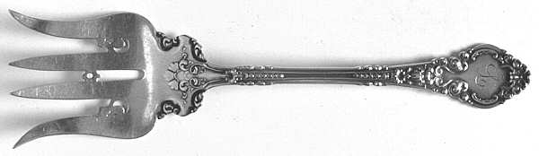Athenia (Sterling, 1890) Monogrammed Small Chipped Beef Fork