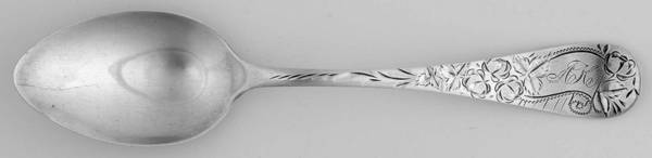 Hand Engraved (Sterling, 1885) Monogram Five O'Clock Teaspoon