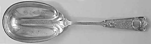 Ribbon (Sterling, 1870, No Monograms) Large Solid Berry/Casserole Spoon