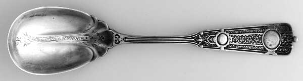 Ribbon (Sterling, 1870, No Monograms) Bright Cut Bowl Sugar Spoon