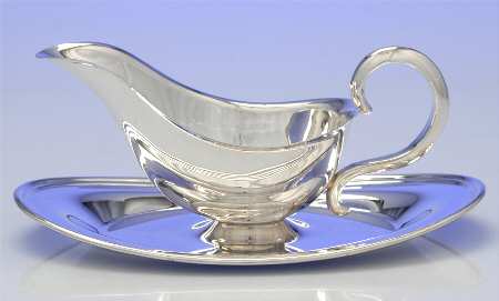 Silverplate Hollowware Plated Gravy Boat with Attached Underplate by W & S Blackington Co