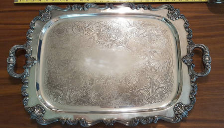 Victoria (Silverplate, Hollowware) Large Silverplate Waiter Tray by W & S Blackington Co