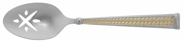 Kells Gold (Stainless, Gold Accent) Pierced Tablespoon (Serving Spoon)
