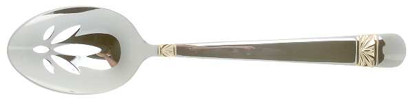 Wicklow Gold (Stainless, Gold Acct) Pierced Tablespoon (Serving Spoon)
