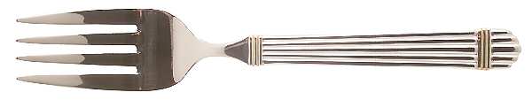 Gold Chardonnay (Stainless) Medium Solid Cold Meat Serving Fork