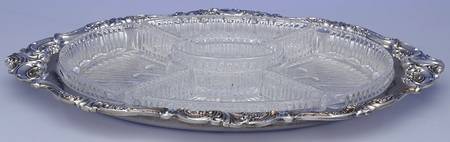 Baroque (Silverplate, Hollowware, Older) 5 Part Relish with Glass Liner(S)