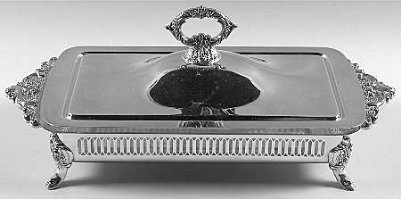 Baroque (Silverplate, Hollowware, Older) Silverplate Rectangular Covered Casserole with Liner