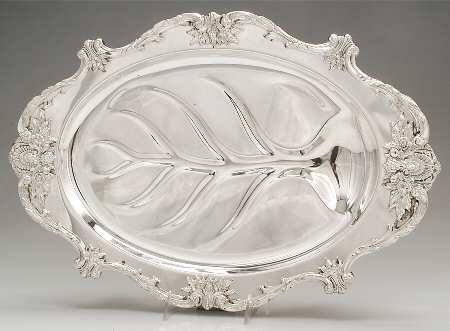 Christopher Wren (Silverplate, Hollowware) Medium Footed Meat Platter with Well