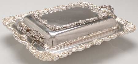Christopher Wren (Silverplate, Hollowware) 13" Rectangular Double Vegetable by Wallace Silver