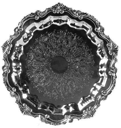 Chippendale (Silverplate, Hollowware) 15" 3-Toed Silverplate Round Tray