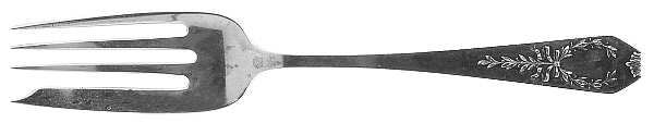 Madam Jumel (Sterling, 1908, Monograms) Medium Solid Cold Meat Serving Fork