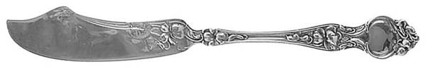 Violet (Sterling, 1904, Monograms) Large Flat Handle Master Butter Knife by Wallace Silver
