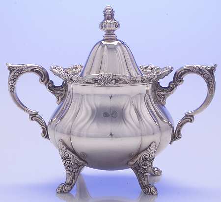 Rose Point (1200, Silverplate, Hollowware) Sugar Bowl & Lid