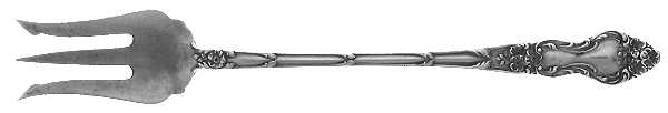 Meadow Rose (Sterling, 1907, No Monos) Short Handle Pickle/Olive Fork