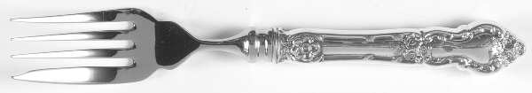 Meadow Rose (Sterling, 1907, No Monos) Individual Hollow Fish Fork, Stainless Tines