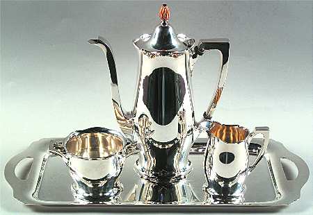 Antique (Sterling, Hollowware) 4 Piece Mini Coffee Set (SCPM, SCRM, SSUOM, STRDEM)
