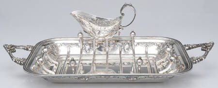 Grande Baroque (Sterling, Hollowware, 4 marks) 3 Pc Asparagus Serving Tray with Box