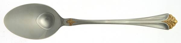 WAS103 (STAINLESS, GOLD ACCENTS) Place/Oval Soup Spoon by Wallace Silver