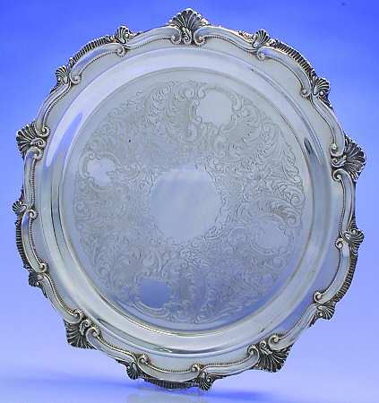 Chippendale (Silverplate, Hollowware) 13" 3-Toed Silverplate Round Tray