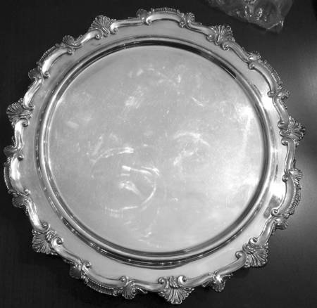 Chippendale (Silverplate, Hollowware) 14" 3-Toed Silverplate Round Tray