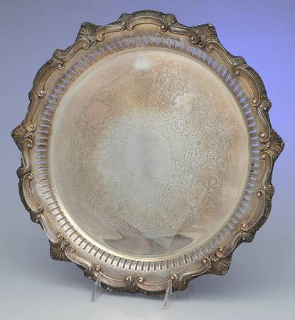 Chippendale (Silverplate, Hollowware) 14" Round Footed Tray