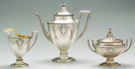 3700-2 (Sterling, Hollowware) 3-Piece Coffee Set with Coffee Pot