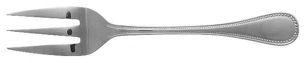French Pearl (Stainless) Medium Solid Cold Meat Serving Fork by William Roberts Silv