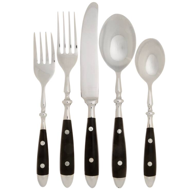 Cafe-Black (Stainless) 5 Piece Place Setting