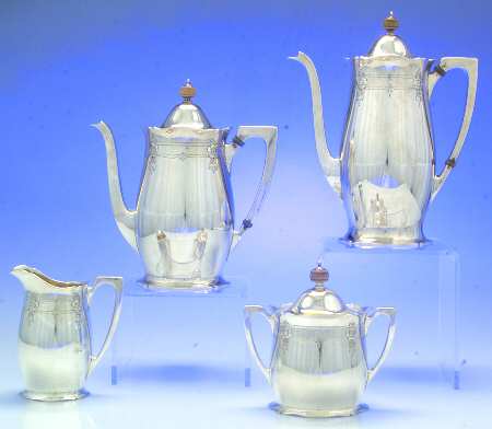 Antique (Strl, Hollow, Floral) 4 Piece Tea Set (SCP, STP, SCR, SSU)