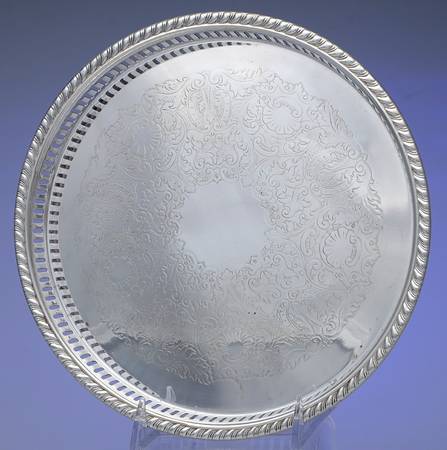 992 (Silverplate, Hollowware) 10" Gallery Tray by W & S Blackington Co