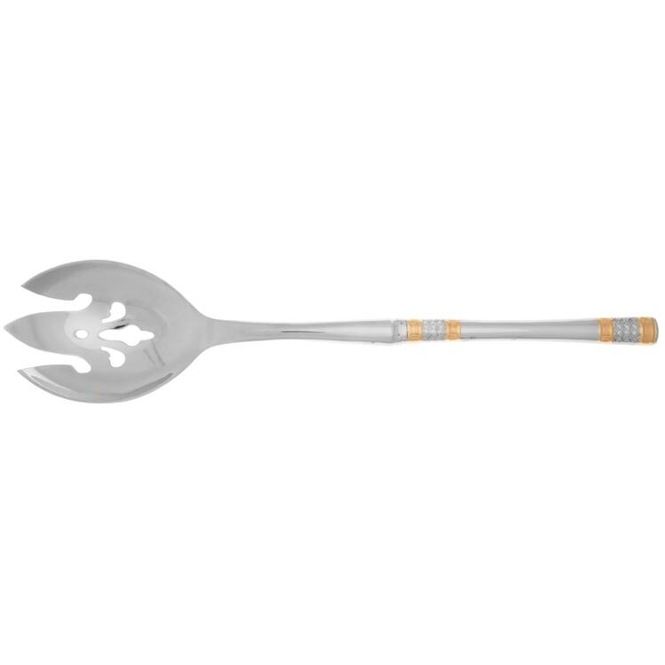 Golden Corsica (Stainless, Gold Accents) Salad Serving Fork with Stainless Prongs HC