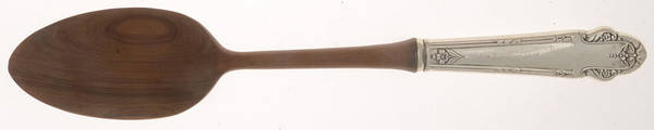 WOX3 (Sterling) Salad Serving Spoon with Wooden Bowl by Wolfenden Silver Co