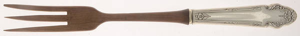 WOX3 (Sterling) Salad Serving Fork with Wooden Prongs by Wolfenden Silver Co
